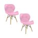 Kit 2 Cadeiras Estofada Eiffel Slim Wood Pés de Madeira Rosa