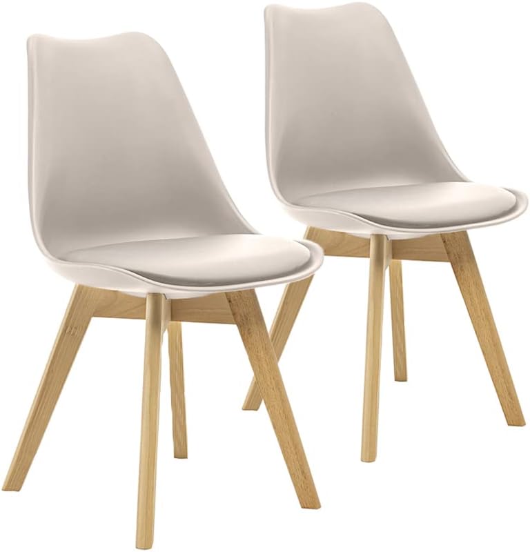 Kit 2 Cadeiras Saarinen Wood Com Estofamento V rias Cores (Nude)