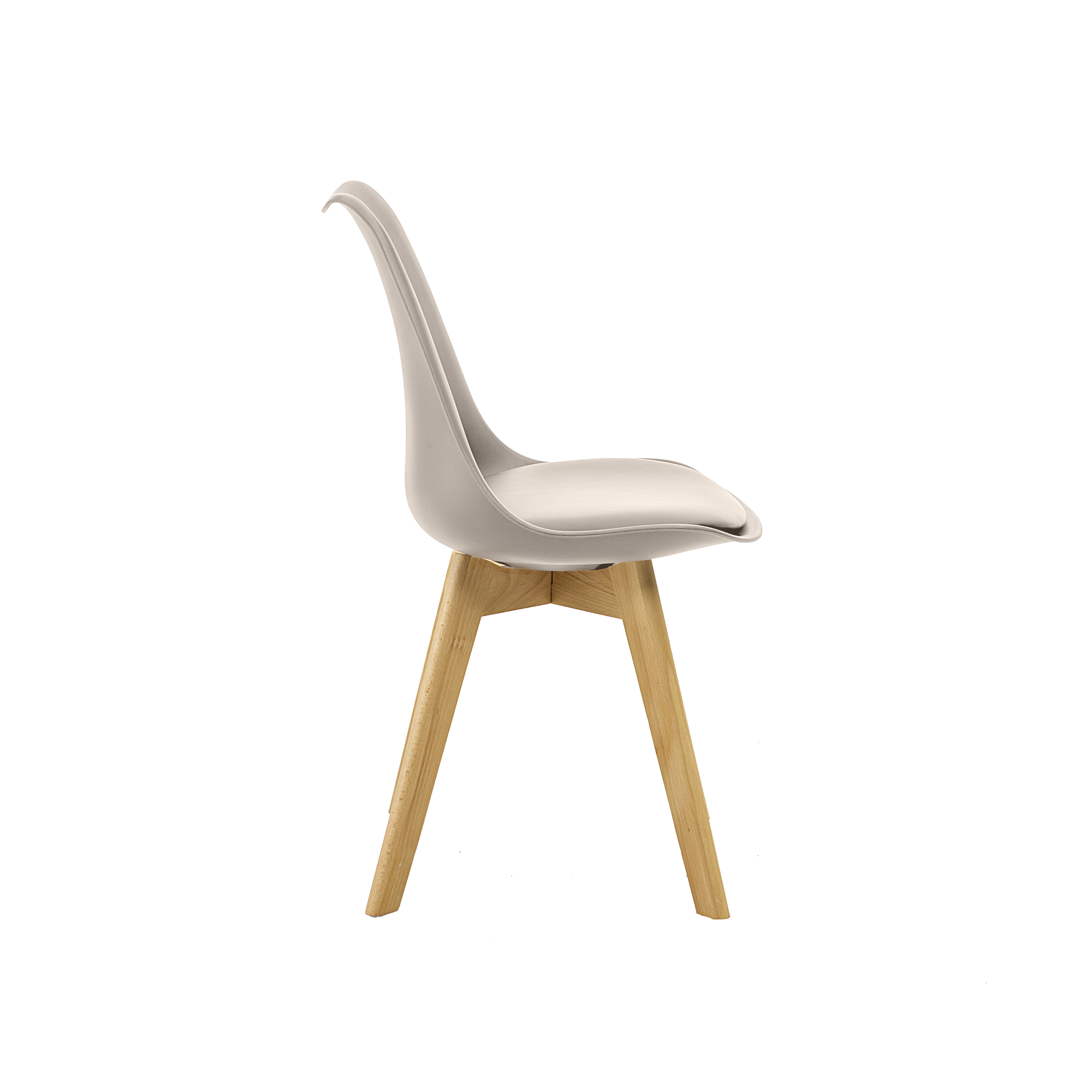 Kit 2 Cadeiras Saarinen Wood Com Estofamento V rias Cores (Nude)