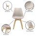 Kit 2 Cadeiras Saarinen Wood Com Estofamento V rias Cores (Nude)