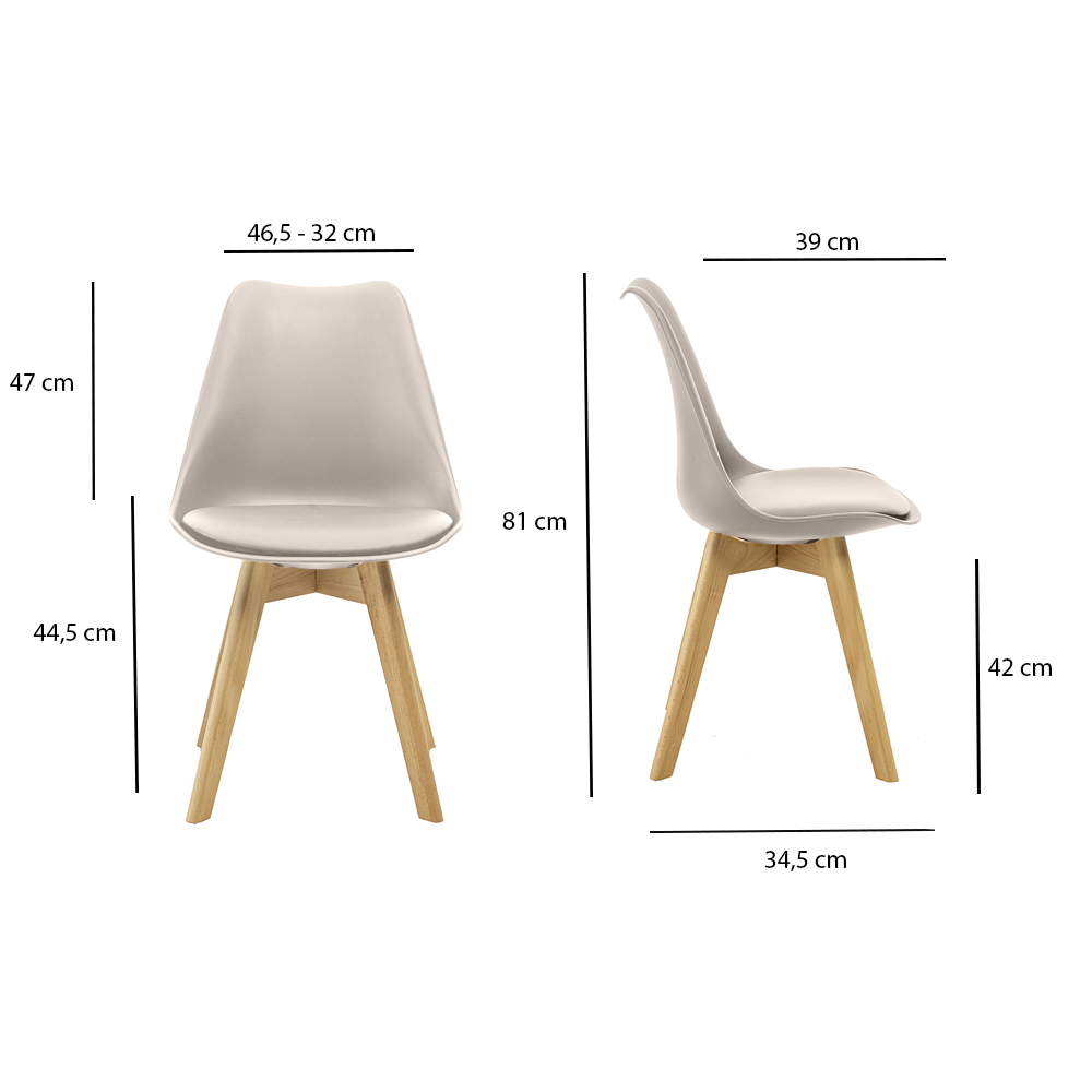 Kit 2 Cadeiras Saarinen Wood Com Estofamento V rias Cores (Nude)