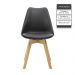 Kit 2 Cadeiras Saarinen Wood Com Estofamento V rias Cores (Preto)
