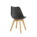 Kit 2 Cadeiras Saarinen Wood Com Estofamento V rias Cores (Preto)