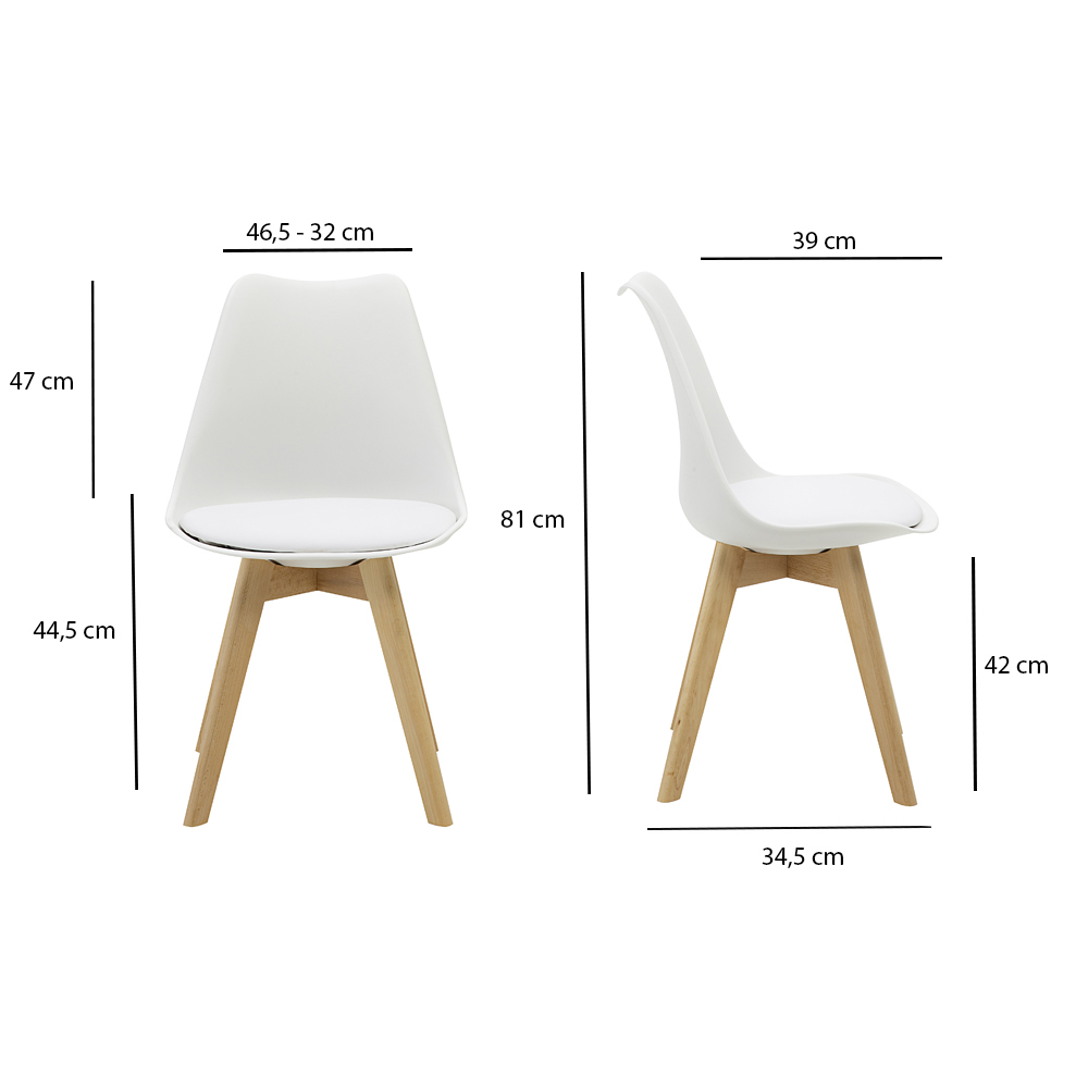 Kit 2 Cadeiras Saarinen Wood Com Estofamento Várias Cores - Branco