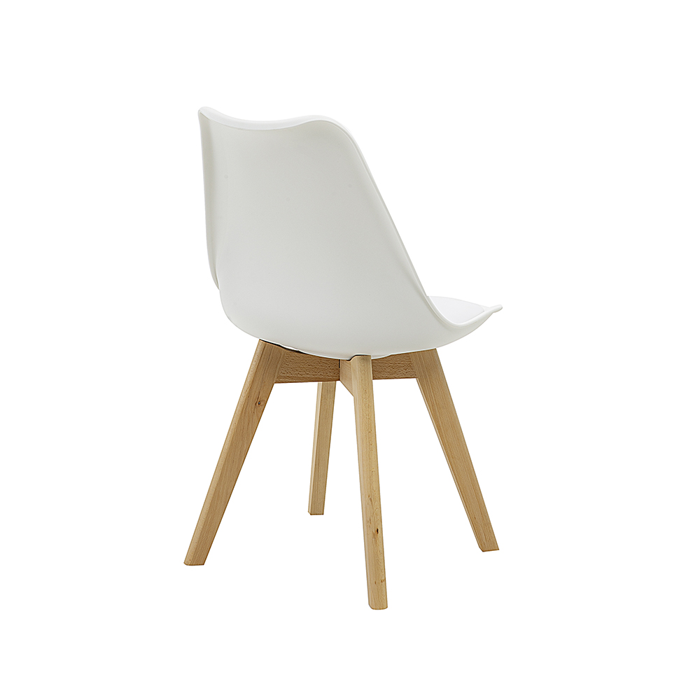 Kit 2 Cadeiras Saarinen Wood Com Estofamento Várias Cores - Branco