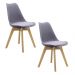 Kit 2 Cadeiras Saarinen Wood Com Estofamento Várias Cores - Cinza
