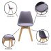 Kit 2 Cadeiras Saarinen Wood Com Estofamento Várias Cores - Cinza