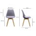 Kit 2 Cadeiras Saarinen Wood Com Estofamento Várias Cores - Cinza