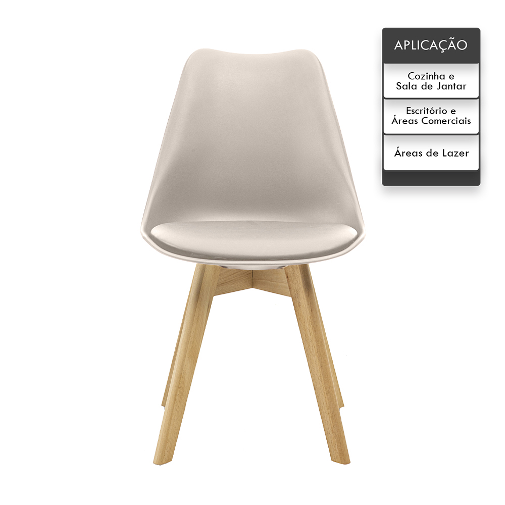 Kit 2 Cadeiras Saarinen Wood Com Estofamento Várias Cores - Nude