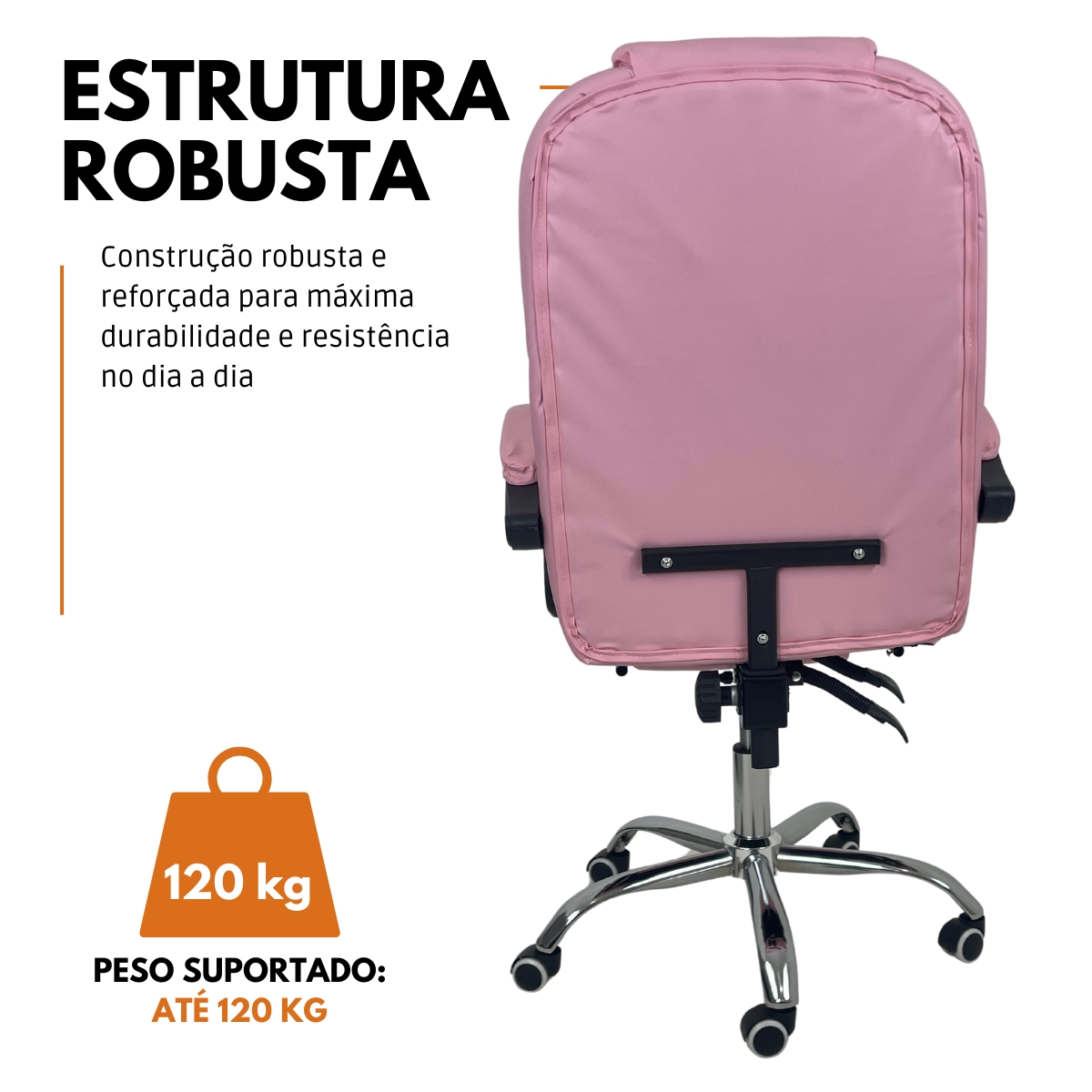 Kit 2 Cadeiras de Escritório Presidente Soft Ergonômica Apoio Para Pés Rosa