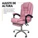 Kit 2 Cadeiras de Escritório Presidente Soft Ergonômica Apoio Para Pés Rosa