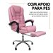 Kit 2 Cadeiras de Escritório Presidente Soft Ergonômica Apoio Para Pés Rosa