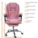 Kit 2 Cadeiras de Escritório Presidente Soft Ergonômica Apoio Para Pés Rosa