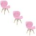 Kit 3 Cadeiras Estofada Eiffel Slim Wood Pés de Madeira Rosa