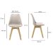 Kit 3 Cadeiras Estofadas Saarinen Wood Pés de Madeira Bege