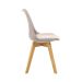 Kit 3 Cadeiras Estofadas Saarinen Wood Pés de Madeira Bege