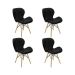 Kit 4 Cadeiras Estofada Eiffel Slim Wood Pés de Madeira Preto
