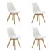 Kit 4 Cadeiras Saarinen Wood Com Estofamento Várias Cores - Branco