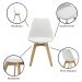 Kit 4 Cadeiras Saarinen Wood Com Estofamento Várias Cores - Branco