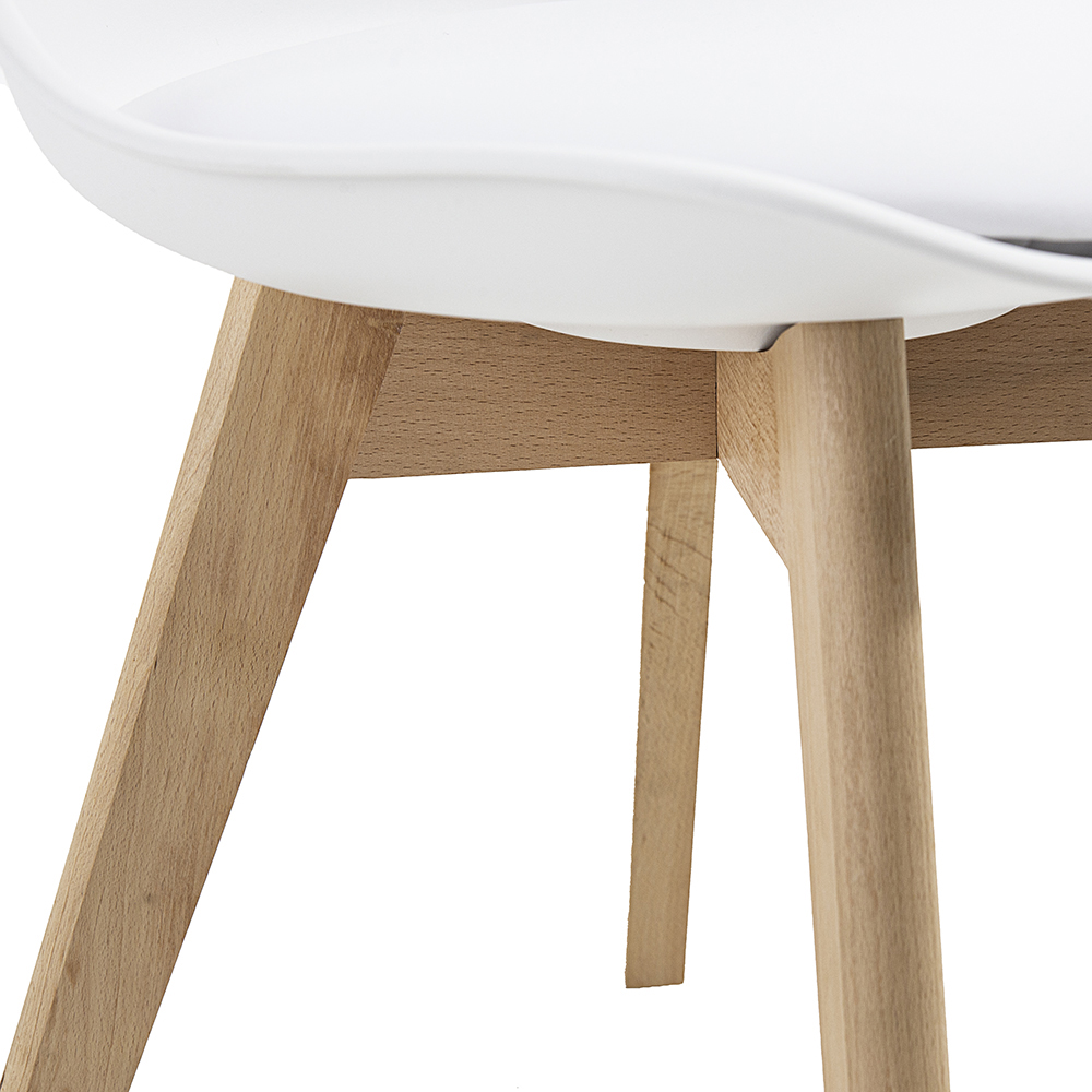 Kit 4 Cadeiras Saarinen Wood Com Estofamento Várias Cores - Branco