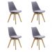 Kit 4 Cadeiras Saarinen Wood Com Estofamento Várias Cores - Cinza