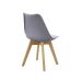 Kit 4 Cadeiras Saarinen Wood Com Estofamento Várias Cores - Cinza