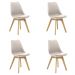 Kit 4 Cadeiras Saarinen Wood Com Estofamento Várias Cores - Nude