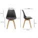 Kit 4 Cadeiras Saarinen Wood Com Estofamento Várias Cores - Preto