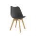 Kit 4 Cadeiras Saarinen Wood Com Estofamento Várias Cores - Preto