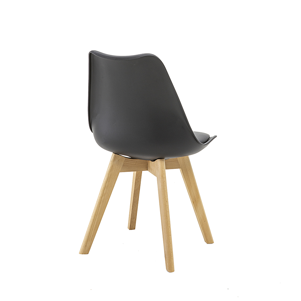 Kit 4 Cadeiras Saarinen Wood Com Estofamento Várias Cores - Preto