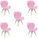 Kit 5 Cadeiras Estofada Eiffel Slim Wood Pés de Madeira Rosa
