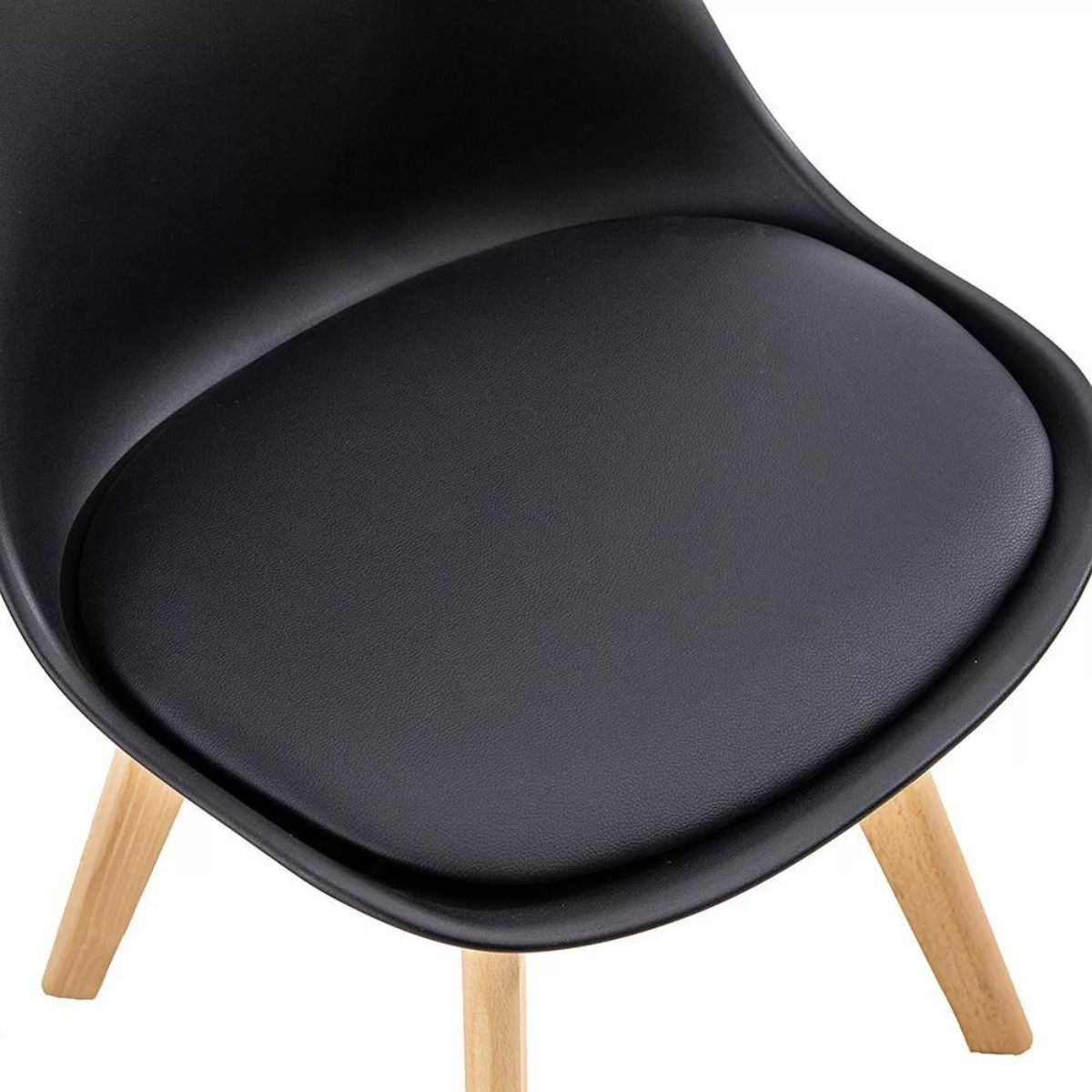 Kit 5 Cadeiras Estofadas Saarinen Wood Pés de Madeira Preto