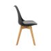 Kit 5 Cadeiras Estofadas Saarinen Wood Pés de Madeira Preto