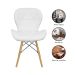 Kit 6 Cadeiras Estofada Eiffel Slim Wood Pés de Madeira Branco