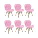 Kit 6 Cadeiras Estofada Eiffel Slim Wood Pés de Madeira Rosa