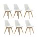Kit 6 Cadeiras Saarinen Wood Com Estofamento Várias Cores - Branco