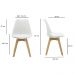 Kit 6 Cadeiras Saarinen Wood Com Estofamento Várias Cores - Branco