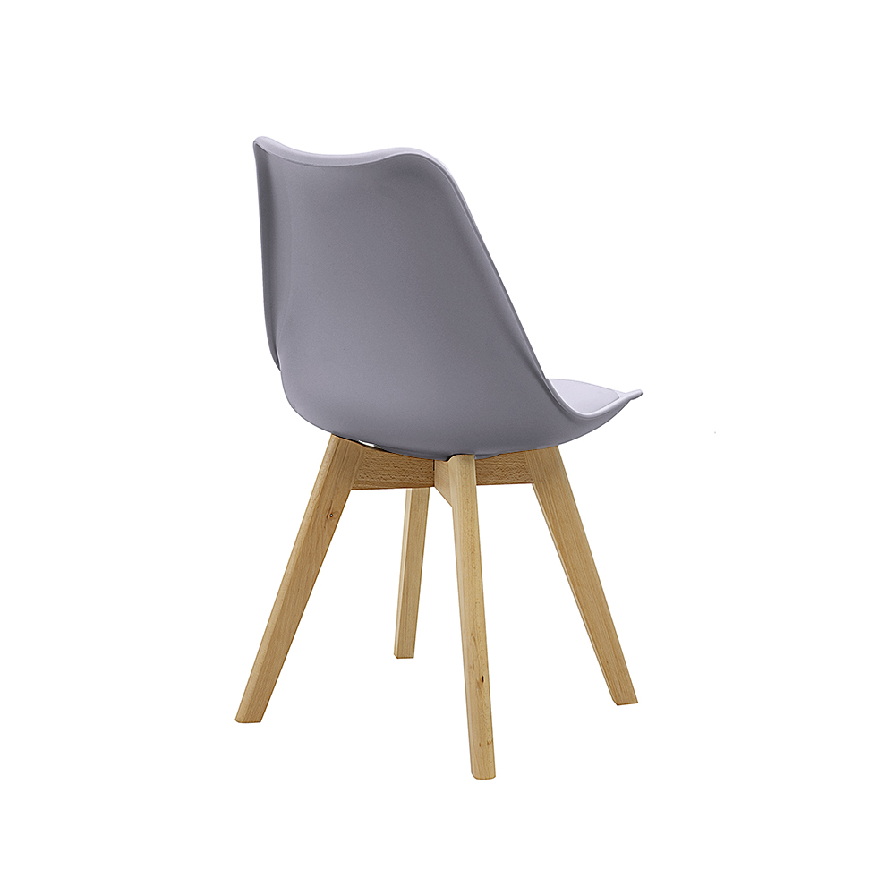 Kit 6 Cadeiras Saarinen Wood Com Estofamento Várias Cores - Cinza