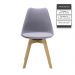 Kit 6 Cadeiras Saarinen Wood Com Estofamento Várias Cores - Cinza