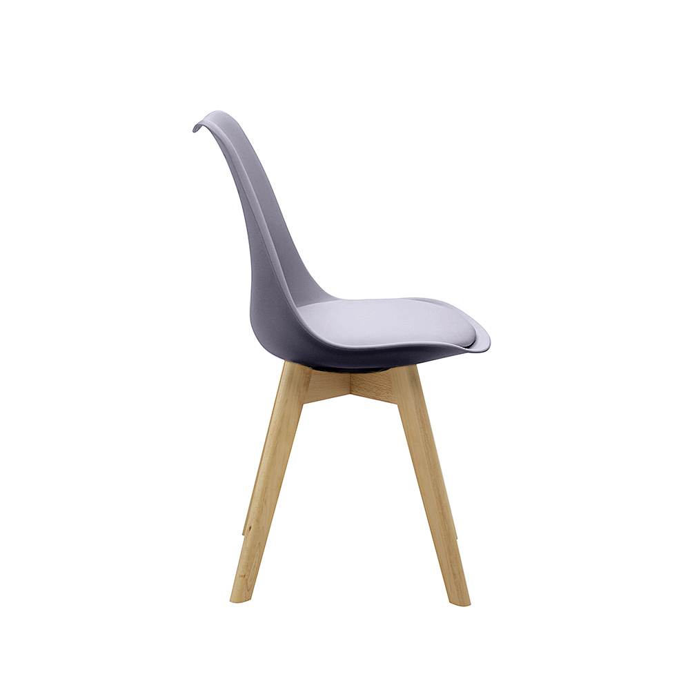 Kit 6 Cadeiras Saarinen Wood Com Estofamento Várias Cores - Cinza