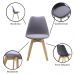 Kit 6 Cadeiras Saarinen Wood Com Estofamento Várias Cores - Cinza