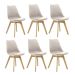 Kit 6 Cadeiras Saarinen Wood Com Estofamento Várias Cores - Nude