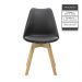 Kit 6 Cadeiras Saarinen Wood Com Estofamento Várias Cores - Preto