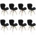 Kit 8 Cadeiras Estofada Eiffel Slim Wood Pés de Madeira Preto