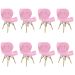 Kit 8 Cadeiras Estofada Eiffel Slim Wood Pés de Madeira Rosa