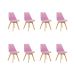 Kit 8 Cadeiras Estofadas Saarinen Wood Pés de Madeira Rosa