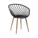 Cadeira Clarice Nest Wood Com Apoio de Braço Preto