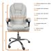 Cadeira De Escritório Presidente Reclinável Ergonômica Branco