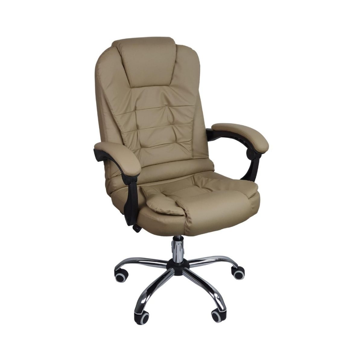 Cadeira De Escritório Presidente Reclinável Ergonômica Marrom