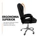 Cadeira De Escritório Presidente Reclinável Ergonômica Preto
